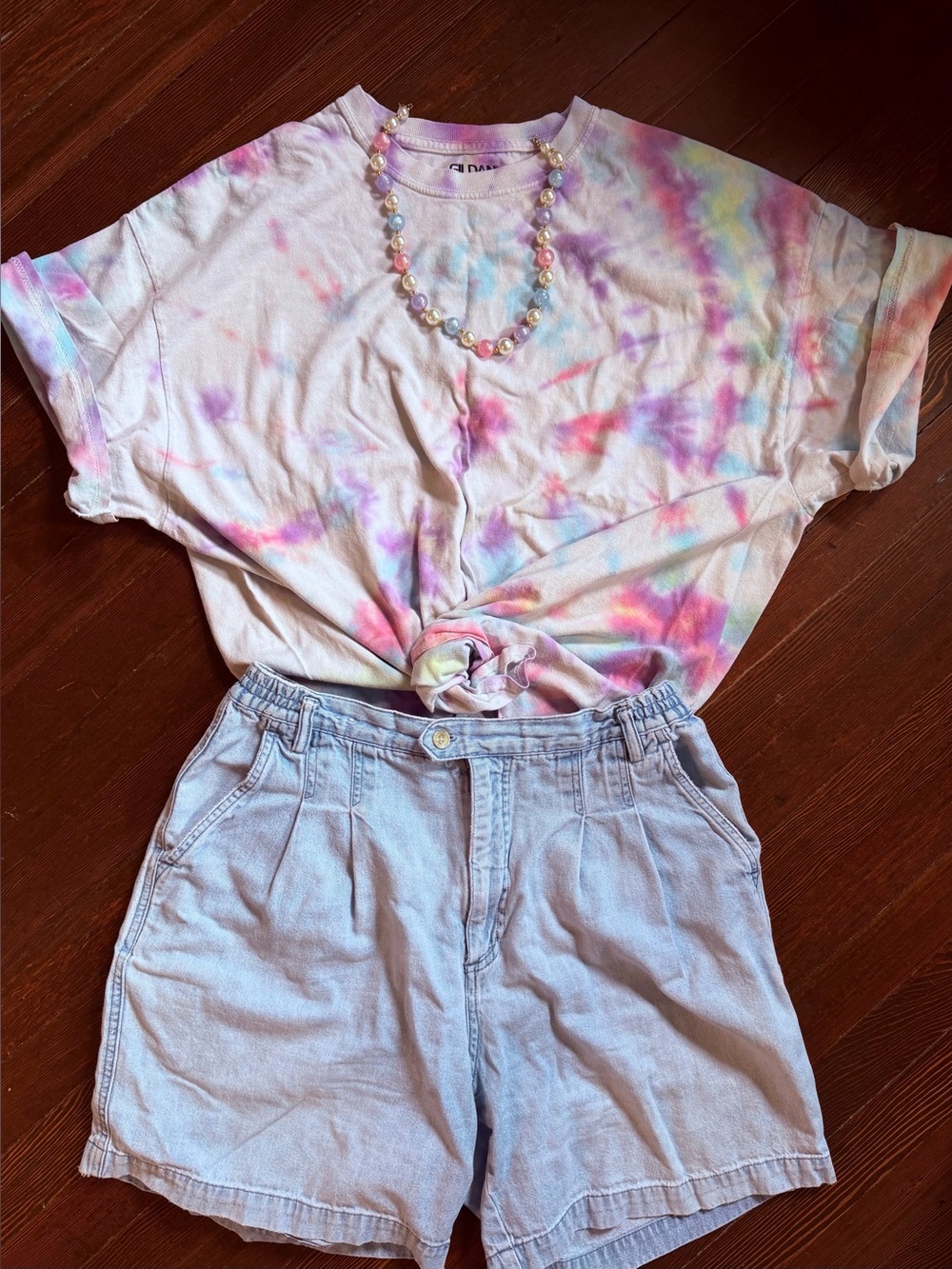 Beautiful pastel tie-dye festival t-shirt XL